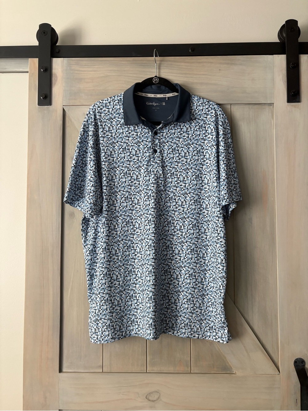 Walter Hagen Men’s Blue Patterned Golf Shirt